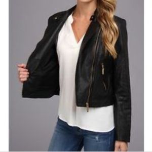 Michael Kors Leather Biker Jacket